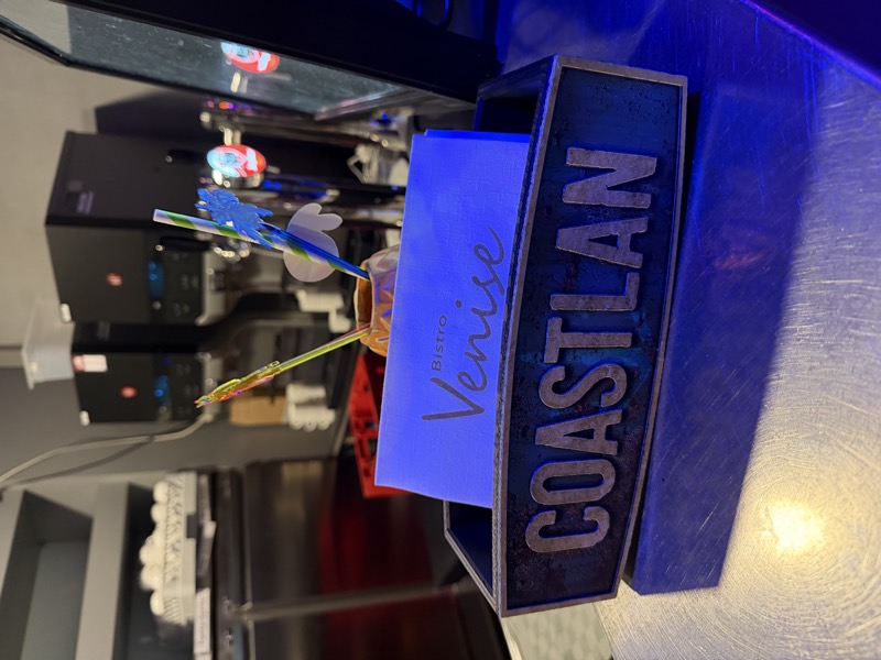 COASTLAN menu holder at the LAN party bistro